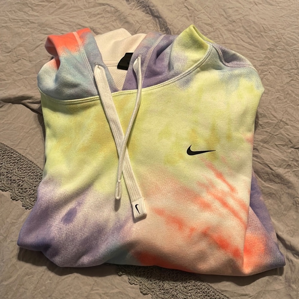 Nike tie dye rainbow crop hoodie